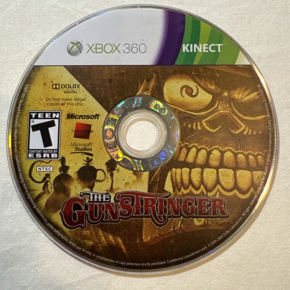 The Gunstringer Microsoft Xbox 360 Kinect 2011 Loose Disc Twisted Pixel